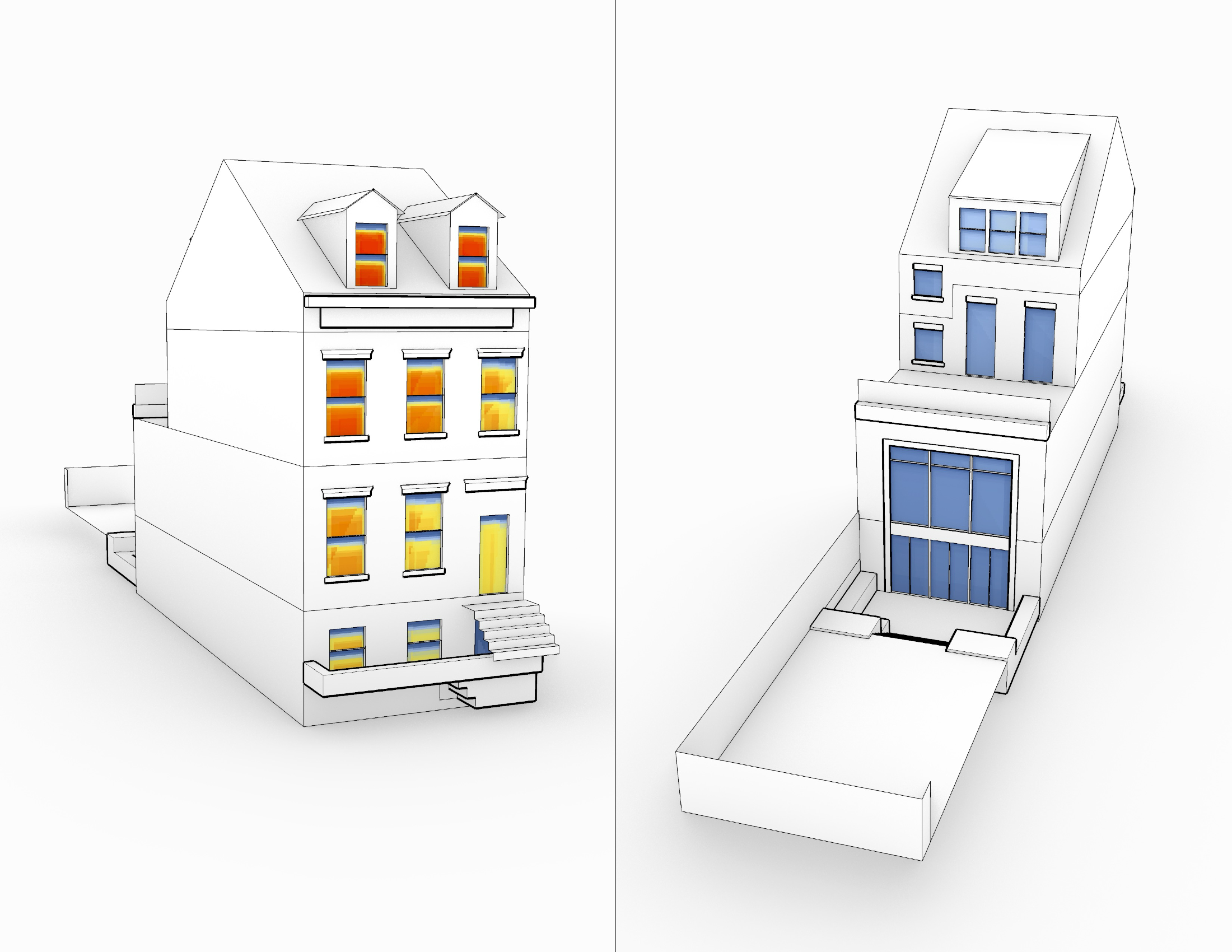 Summer solar radiation on glazing